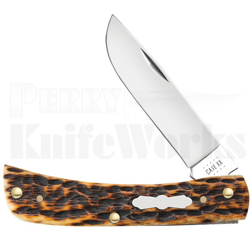 Case Sod Buster Jr Knife Ant. Peach Seed Bone l For Sale