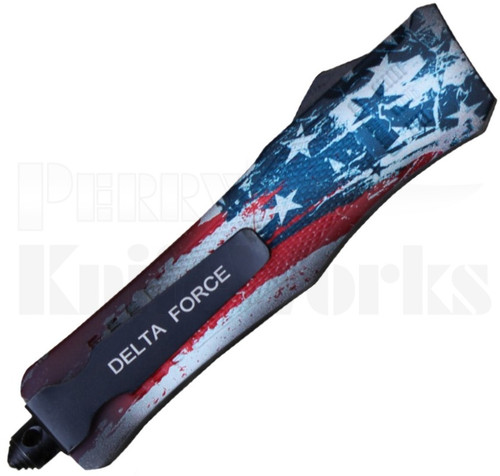 Delta Force Mini OTF Automatic Knife US Flag l Satin Drop Point