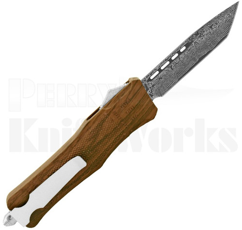Delta Force Wood D/A OTF Knife Tanto l 3.6" Damascus Blade