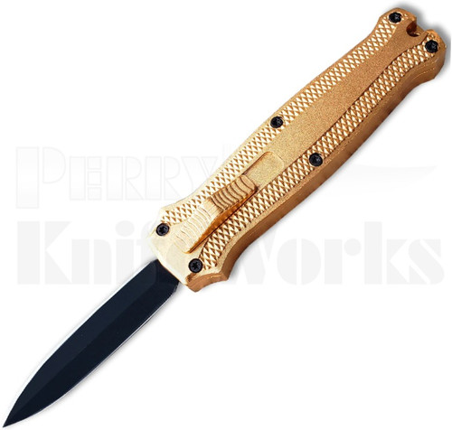 Coffin Blaster Mini OTF Automatic Knife Gold l Black Dagger l For Sale