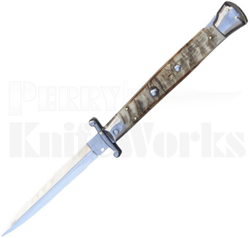 Frank B. 11" Rams Horn Dagger Stiletto Swinguard Automatic Knife l For Sale