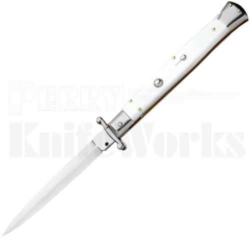 Frank B. 11" Mother of Pearl Italian Dagger Stiletto Swinguard Knife l For Sale