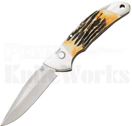 Bear and Son Automatic Lockback Knife India Stag 5A08 l For Sale
