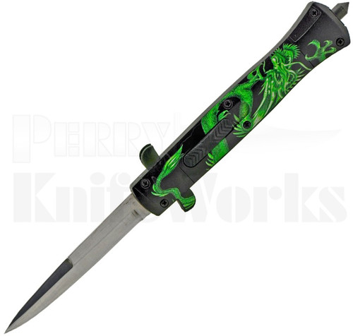 Delta Force Green Dragon Stiletto OTF Automatic Knife l For Sale