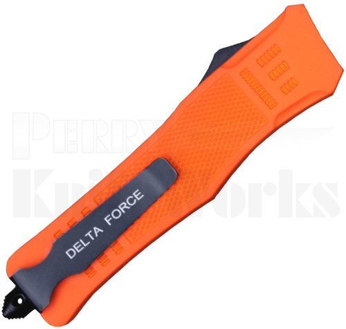 Delta Force OTF Dagger Automatic Knife Orange l 3.75" Satin Blade