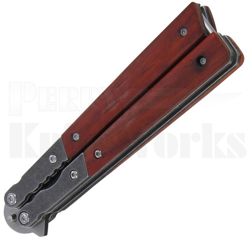 Striker Balisong Butterfly Knife Wood l 2-Tone Blade