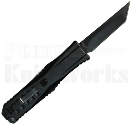 GenPro Mini OTF Automatic Knife Black w/Clip l 2" Black Tanto