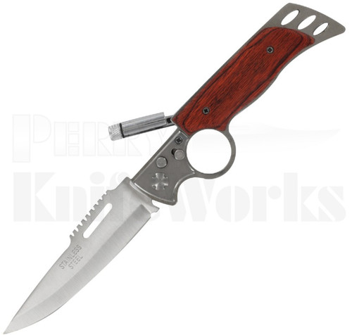 Residential Outlaw Automatic Knife Wood W/ Flashlight