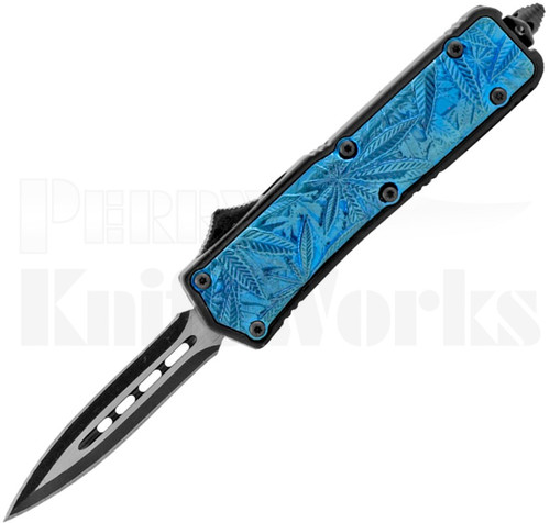 Delta Force Marijuana OTF Automatic Knife Blue l 2.75" Two-Tone l For Sale