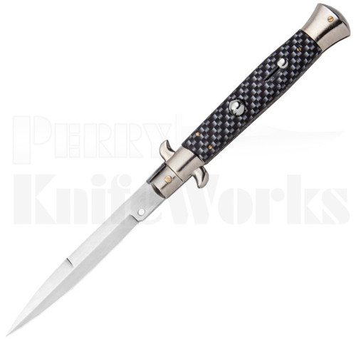 Frank B. 9" Switch Carbon Fiber Stiletto Bayonet Automatic Knife l For Sale