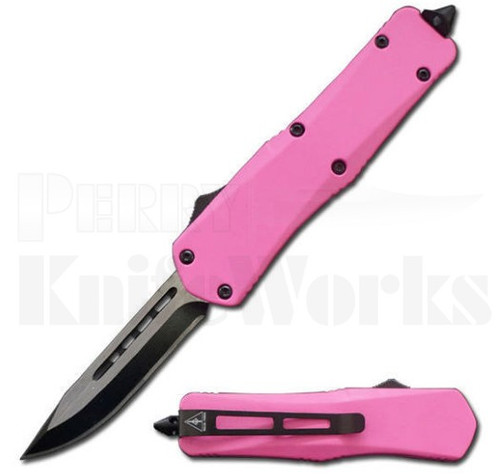 Delta Force Pink Mini Automatic Knife l 2-Tone Drop Point Blade l For Sale