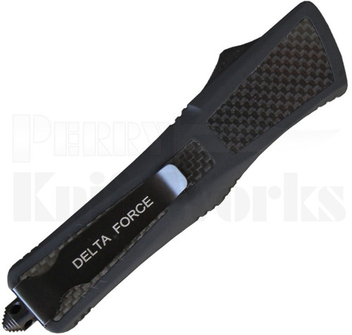 Delta Force OTF Dagger Automatic Knife Carbon Fiber l Two-Tone Blade