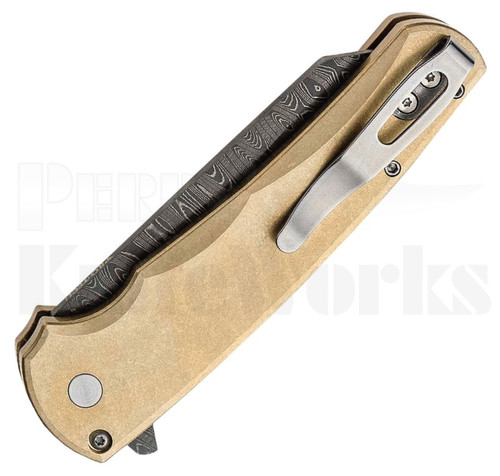 Pro-Tech Limited Malibu Reverse Tanto Knife Bronze l Damascus Blade