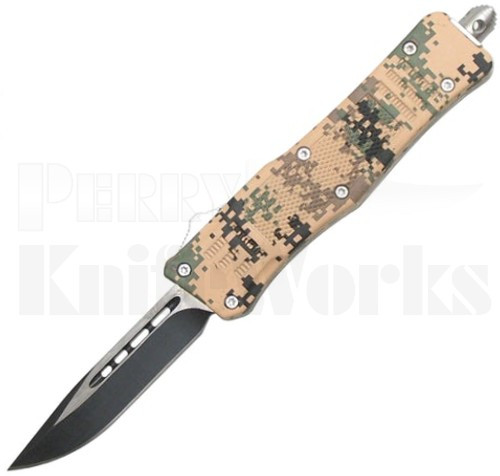Delta Force Mini OTF Automatic Knife Camo l 2-Tone Drop Point Blade l For Sale