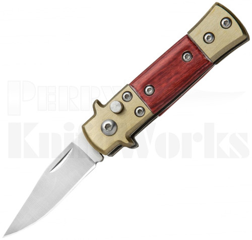 Duck Mini Stiletto Automatic Knife Rosewood l 1.875" Satin Blade l For Sale