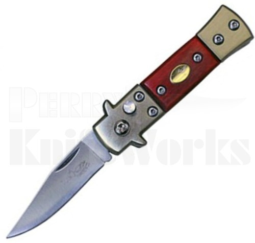 Duck Mini Stiletto Automatic Knife Rosewood l With Brass Shield l For Sale