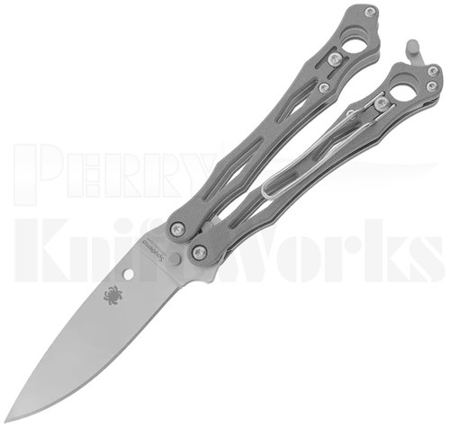 Spyderco SmallFly 2 Balisong Butterfly Knife Gray G-10 l For Sale