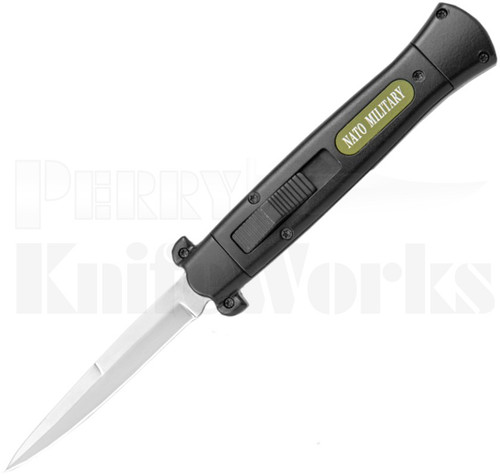 NATO Military OTF Black & Green Automatic Knife l For Sale