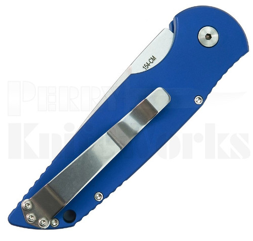 Pro-Tech TR-3 Automatic Knife Blue Left-Handed l 3.5" Stonewash