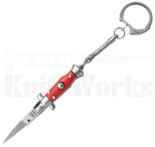 SKM 2.75" Italian Stiletto Keychain Automatic Knife Red l For Sale