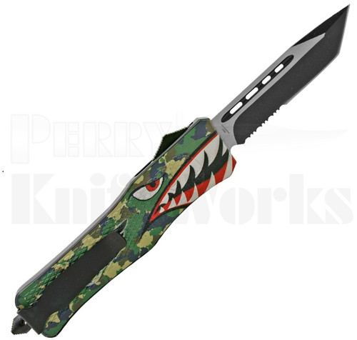 Delta Force P40 Warhawk Tanto Partially Serrated Automatic Knife