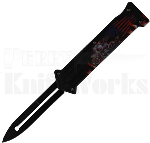 Joker OTF Dagger Automatic Knife Skeleton Biker l For Sale