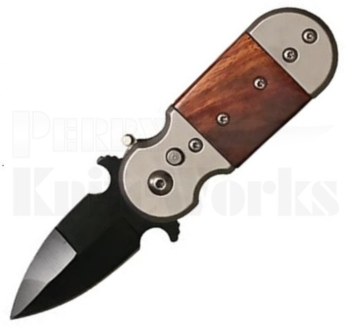 Armed Force Tactical Automatic Knife Gray/Wood l For Sale