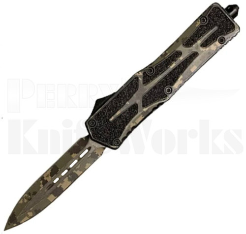 Delta Force Marauder OTF Dagger Automatic Knife Green Camo l For Sale