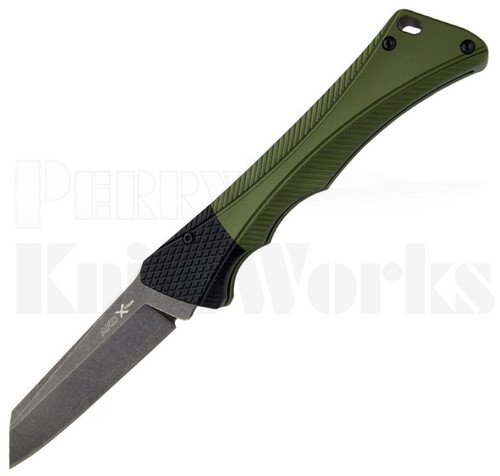 AKC X-treme Smarty Automatic Knife Green/Black l Blackwash Blade l For Sale