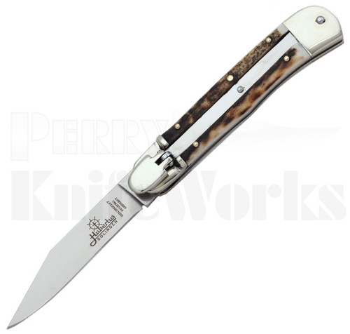 Hubertus Springer 7" Leverlock Automatic Knife Stag l For Sale