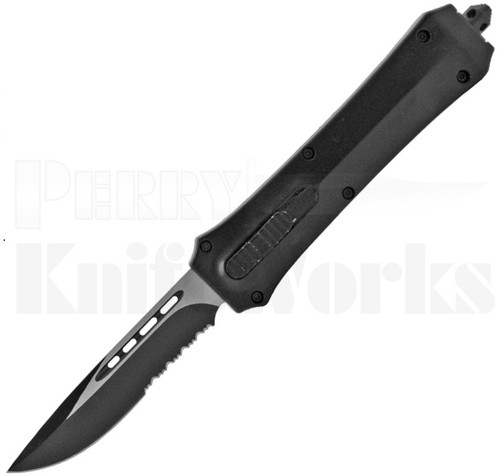 Delta Force OTF Automatic Knife Black l Two-Tone Serrated l For Sale