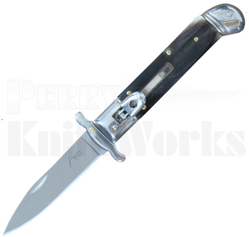 Milano 8" Leverlock Swinguard Automatic Knife Dark Horn l For Sale