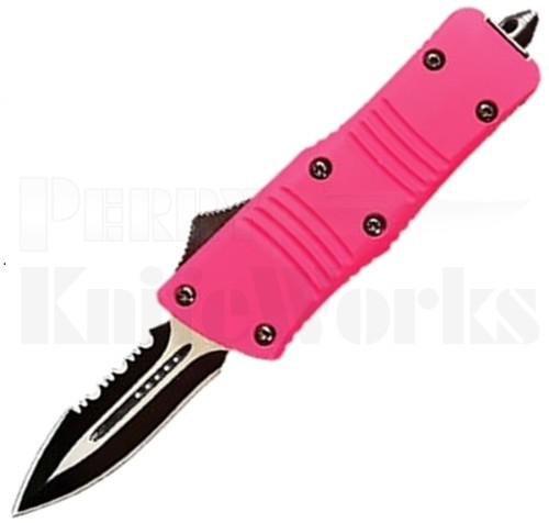 Armed Force Tactical Mini OTF Automatic Knife Pink l Two-Tone Serr l For Sale