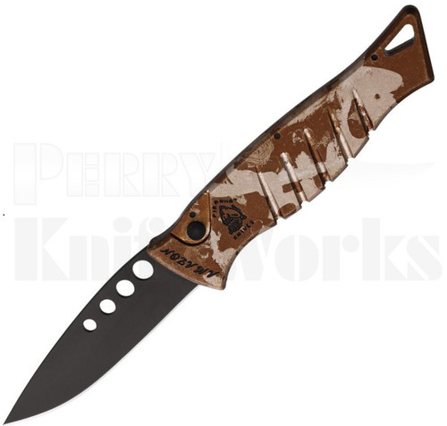 Piranha Amazon Automatic Knife Tan Camo l For Sale