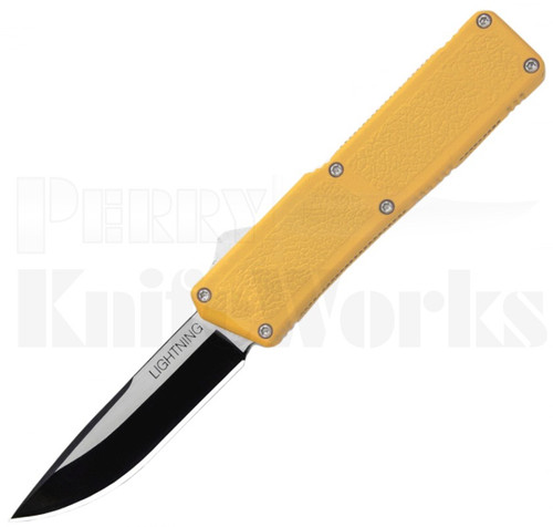 Lightning Yellow OTF Automatic Knife l Two-Tone Drop-Point l For Sale