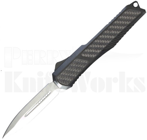 US Tactical OTF Dagger Automatic Knife Carbon Fiber Black l For Sale