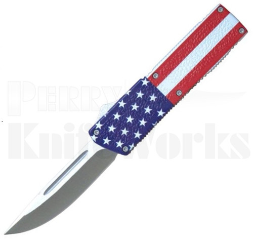 Lightning Elite US Flag OTF Automatic Knife l Satin Drop-Point l For Sale Lightning Elite US Flag OTF Automatic Knife l Satin Drop-Point l For Sale