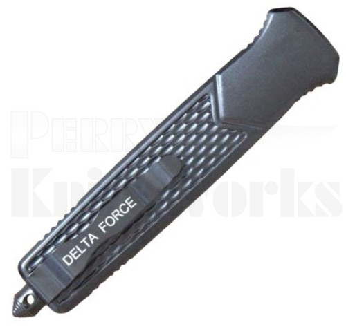 Delta Force OTF Automatic Knife Black Aluminum l Stonewash Dagger