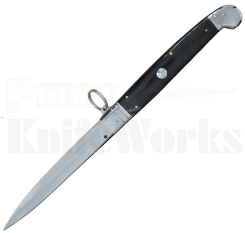 Samir Ahmad 13" Buffalo Horn Ring Pull Automatic Knife l For Sale