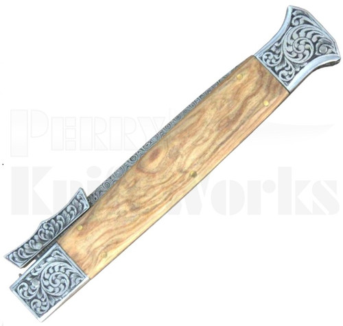 Samir Ahmad 13" Olivewood Swinguard Automatic Knife l Engraved
