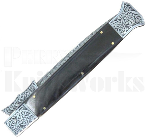 Samir Ahmad 13" Buffalo Horn Swinguard Automatic Knife l Engraved
