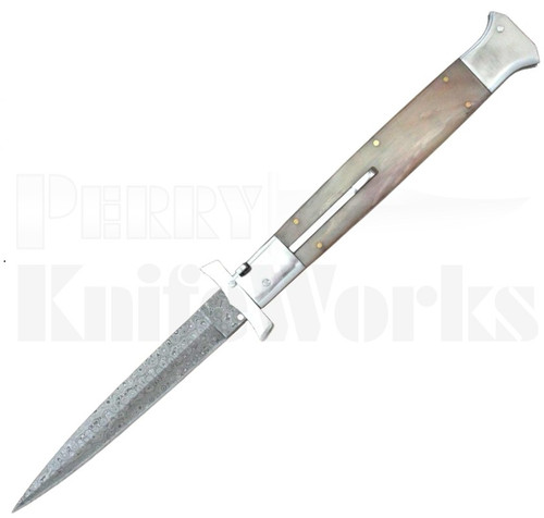 Samir Ahmad 13" Camel Bone Swinguard Automatic Knife l Damascus l For Sale