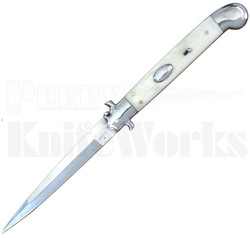 Samir Ahmad 11" Camel Bone Stiletto Automatic Knife l 440C Blade l For Sale Samir Ahmad 11" Camel Bone Stiletto Automatic Knife l 440C Blade l For Sale
