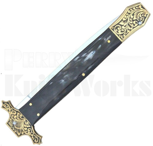 Samir Ahmad 13" Buffalo Horn Stiletto Automatic Knife l 440C Dagger