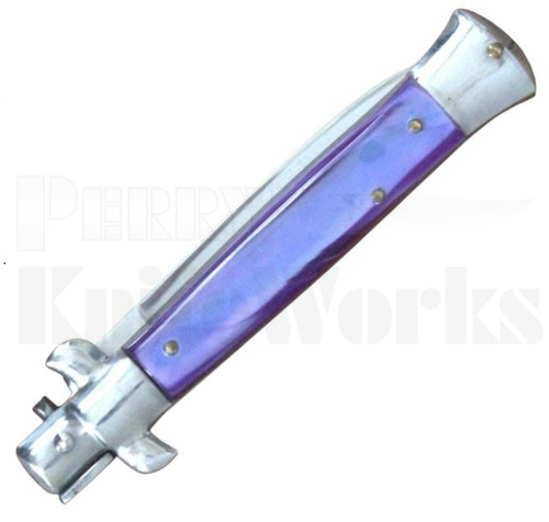 Renzo Beltrame 8" Blue Acrylic Stiletto Automatic Knife