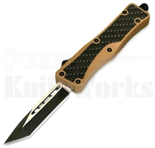 Armed Force Tactical Brown OTF Automatic Knife l Two-Tone Tanto l For Sale