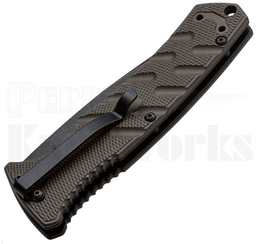 Boker Plus Strike Automatic Knife 01BO461 Coyote l Tanto Serrated