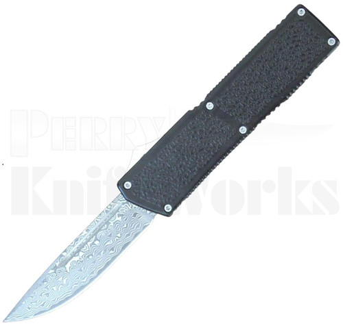 Lightning Elite Black D/A OTF Automatic Knife l Damascus Drop Point l For Sale