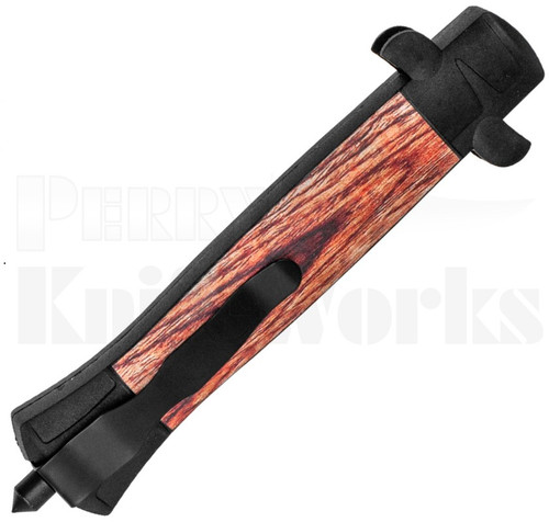 Delta Force Wood Stiletto OTF Automatic Knife l Black Blade