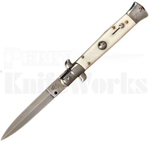 Armando Beltrame 7.75" Ivory Stiletto Dagger Automatic Knife l For Sale Armando Beltrame 7.75" Ivory Stiletto Dagger Automatic Knife l For Sale